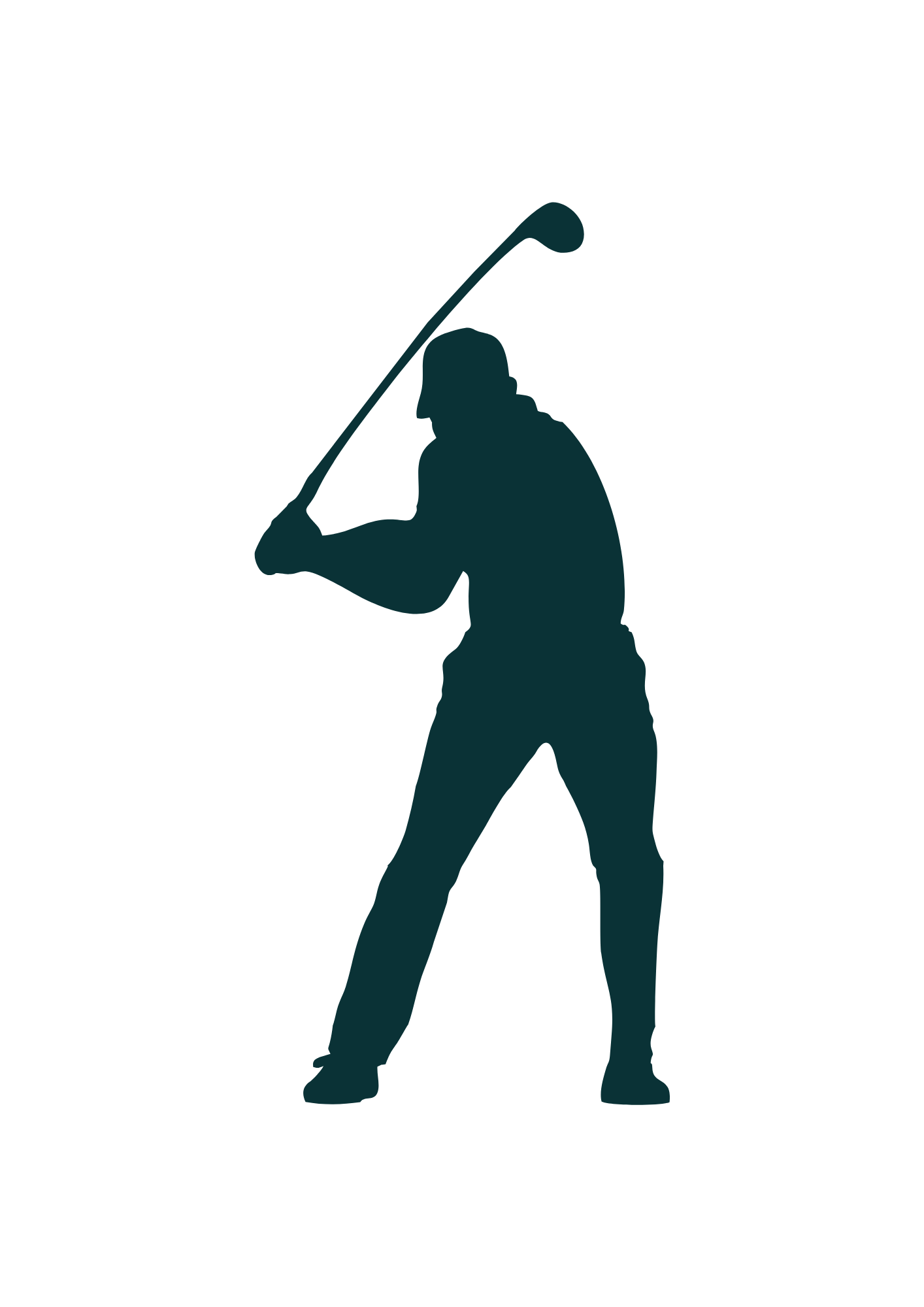 Golfer at top of backswing